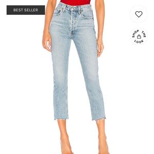 AGOLDE RILEY HIGH RISE CROP JEAN